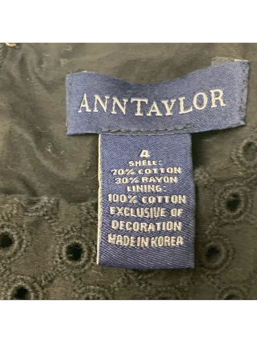 Ann Taylor Black size 4 dress with texture and ribbon - Picture 3 of 6